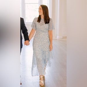 Astr tbe label - midi flor blue dress